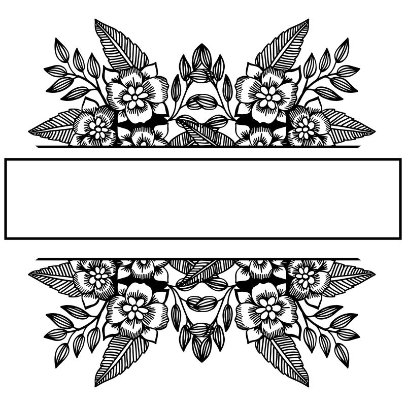 矢量插图装饰花框背景为白色