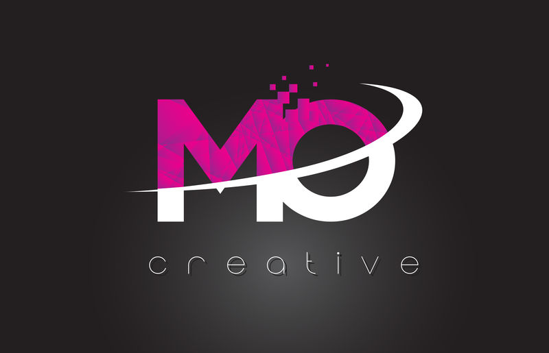 Mo M o创意字母设计白粉色