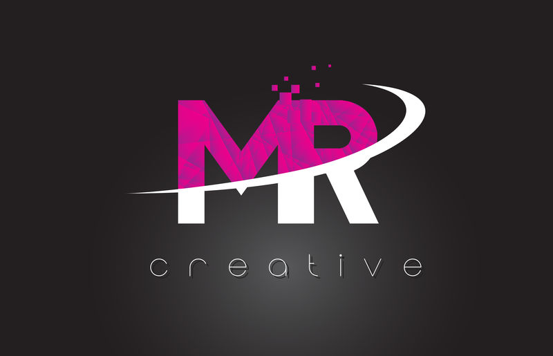 Mr M R创意字母设计白粉色