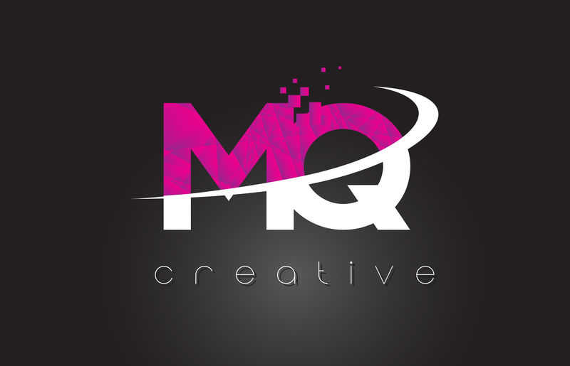 MQ M Q创意字母设计白粉色