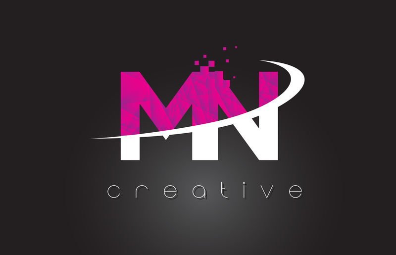 m n m n白色和粉色的创意字母设计