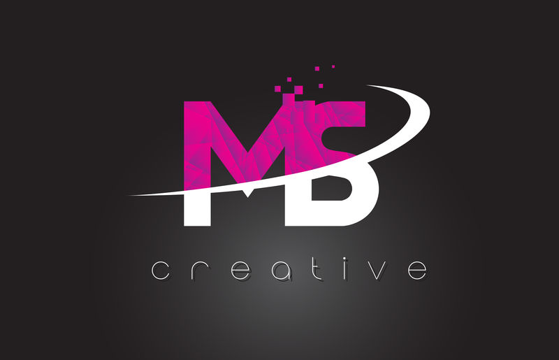 MS M的创意字母设计白粉色