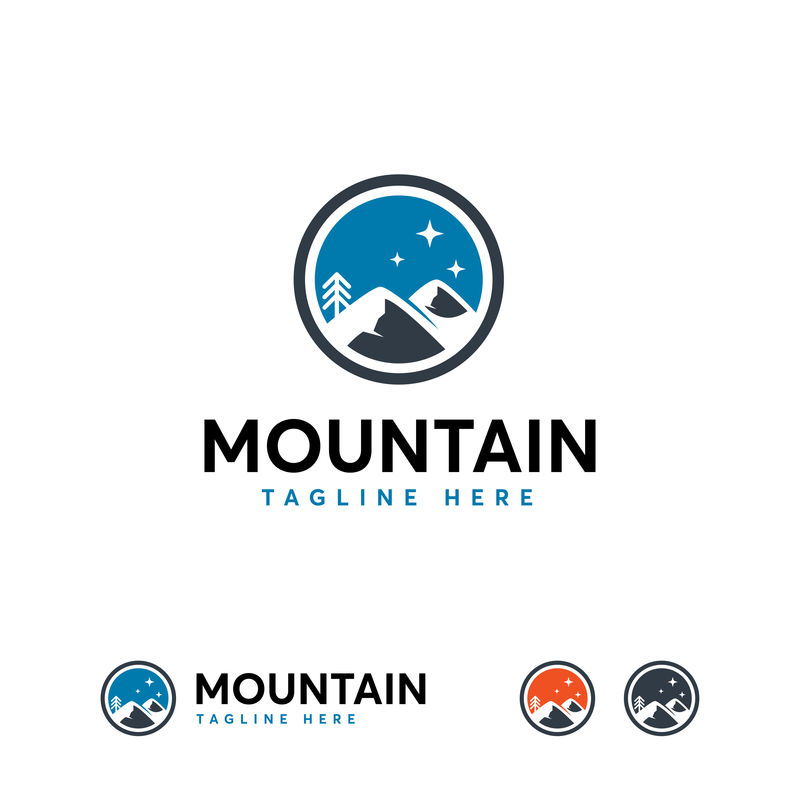 标志性的山地标志设计矢量-山地标志徽章
