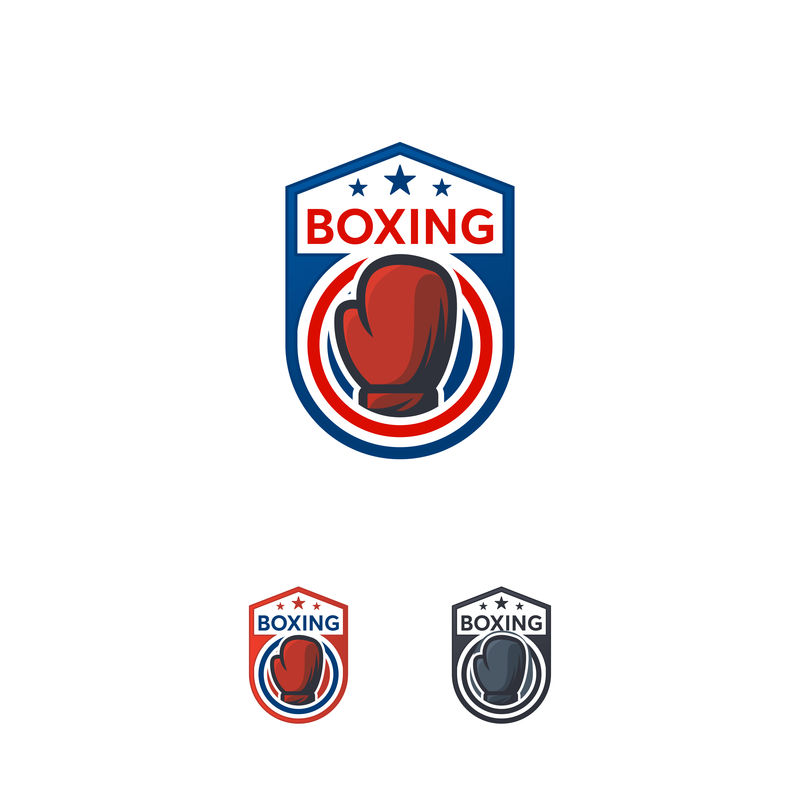 拳击运动标志设计徽章-徽章冠军矢量
