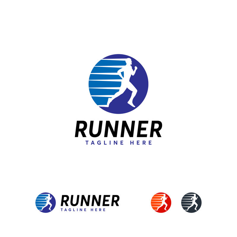 标志性的跑步者标志设计矢量-跑步者运动标志模板