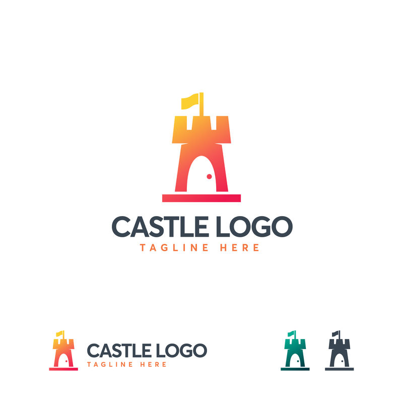 简单城堡标志设计矢量