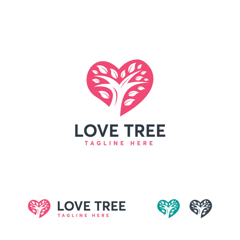 慈善标识树设计理念载体成长爱情标识符号