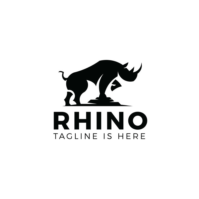 白底独立的Rhino徽标模板
