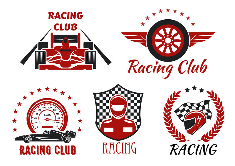 赛车俱乐部赛车比赛图标设计