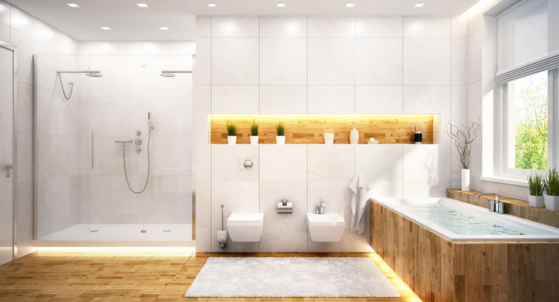 现代白色浴室