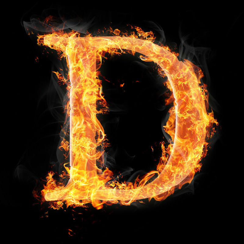 黑底火光中的字体和符号-d