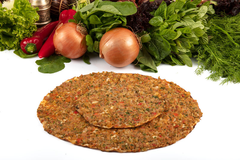 土耳其披萨概念土耳其语的拉赫玛昆；肉面包
