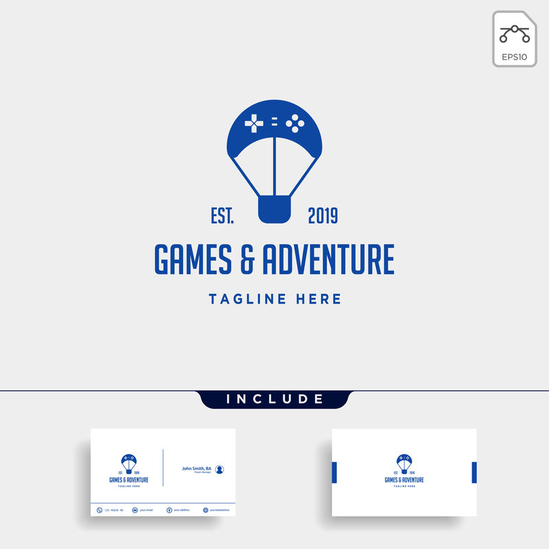 游戏标志设计控制器气球旅行矢量插图图标元素