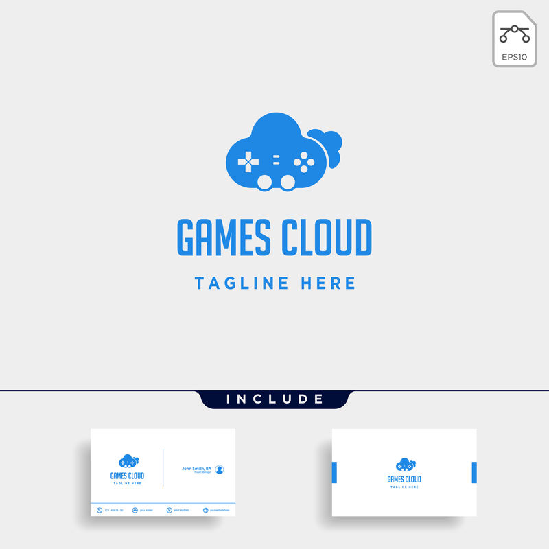 云游戏标志设计模板矢量图标元素