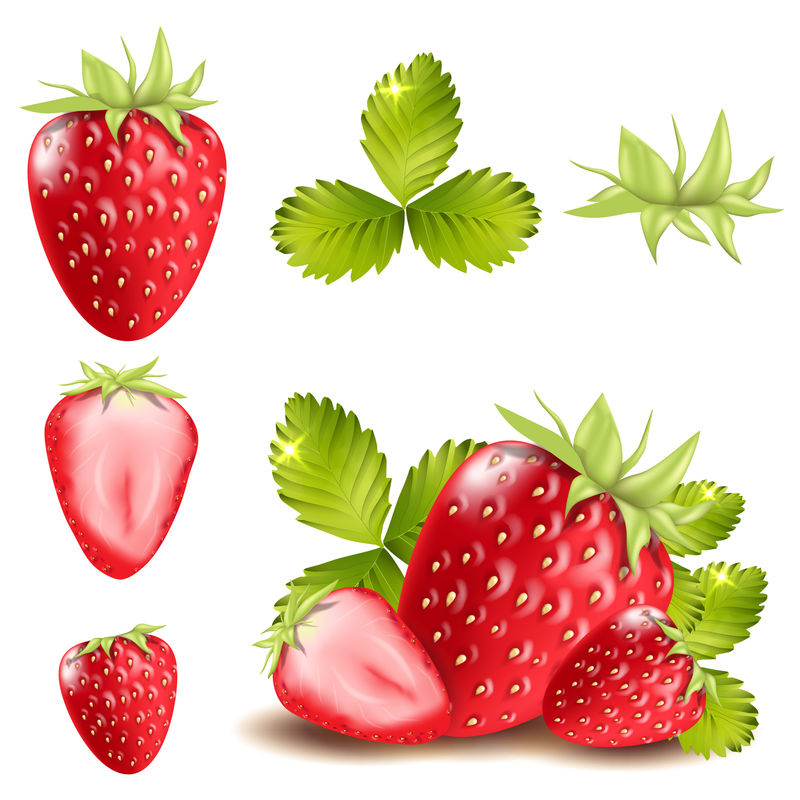 白底撒旦草莓三维矢量图