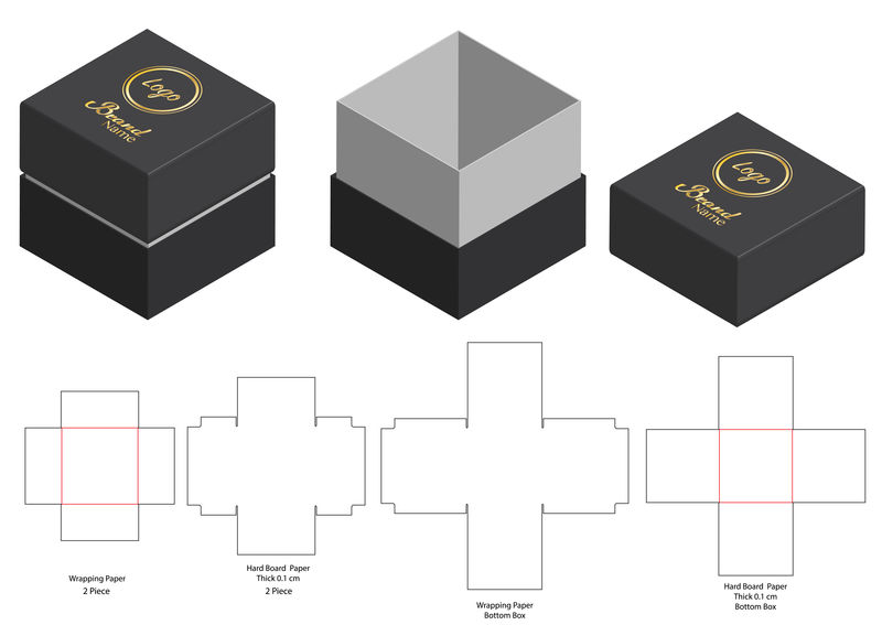 盒包装模切模板设计三维模型