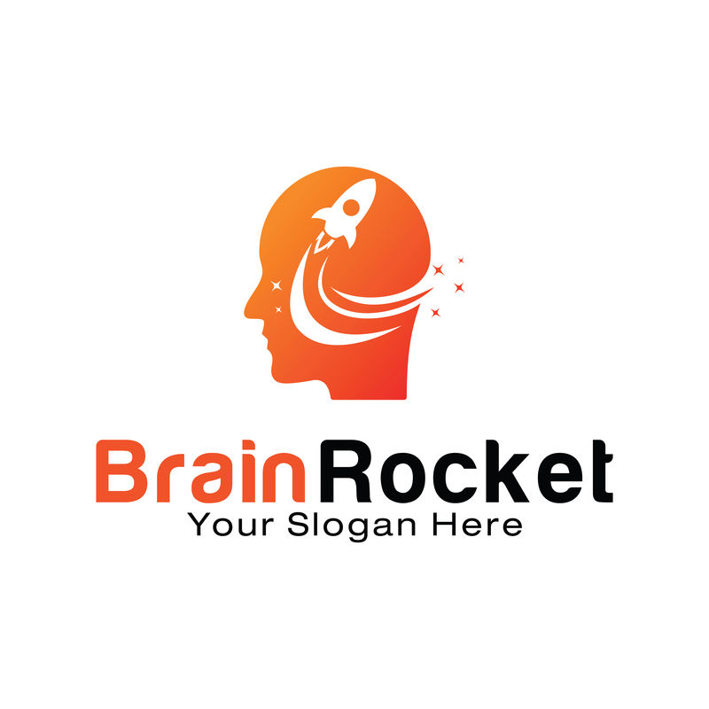 Brain Rocket标志设计模板