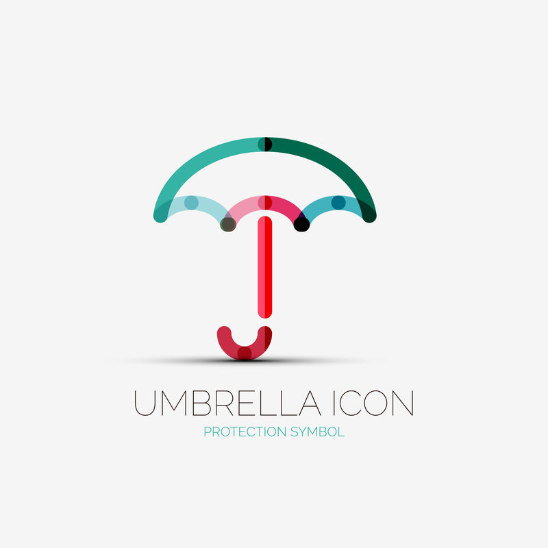伞保护公司标志概念