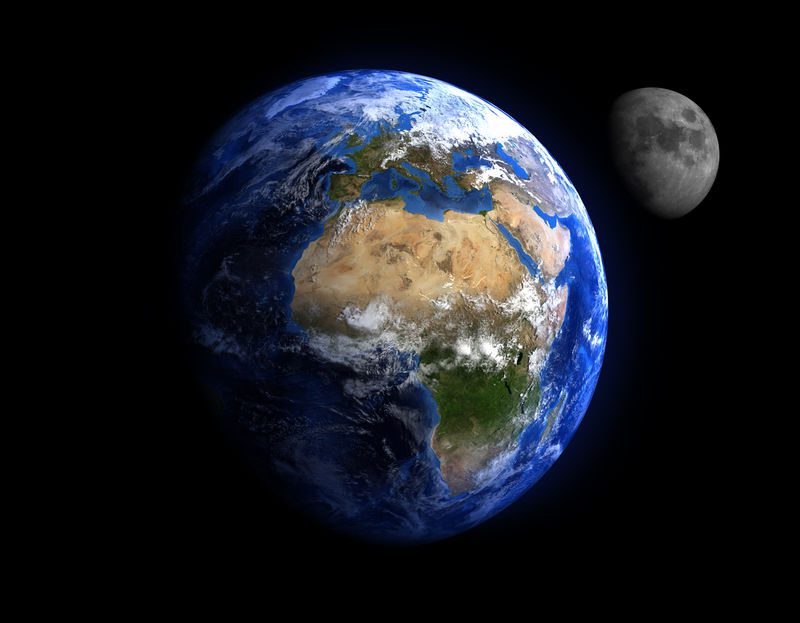 地球和月球非常详细的图像包括由NASA提供的元素