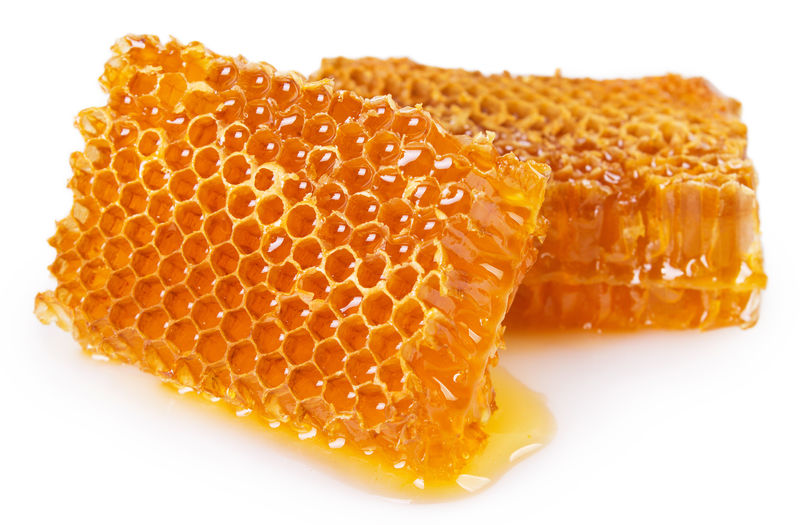 白底蜂巢蜂蜜