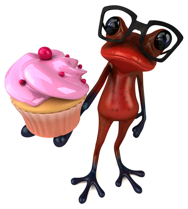 有趣的红色青蛙-3D插图