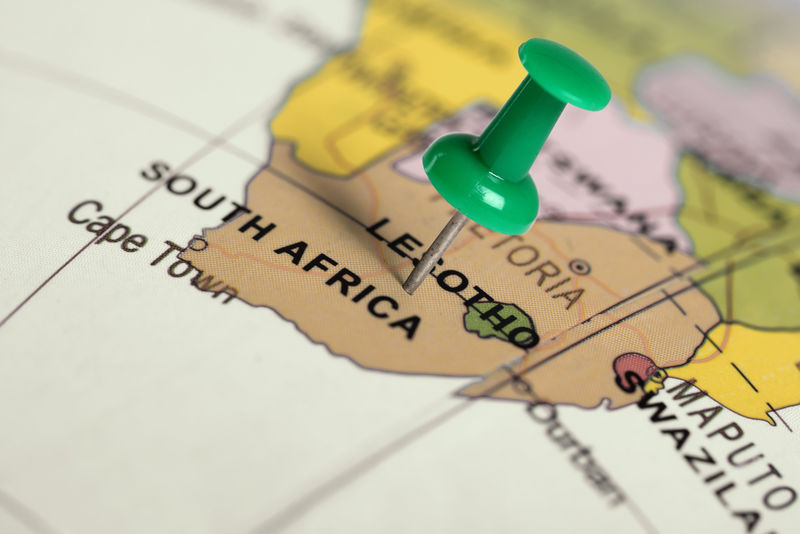 地点：南非地图上的绿色别针