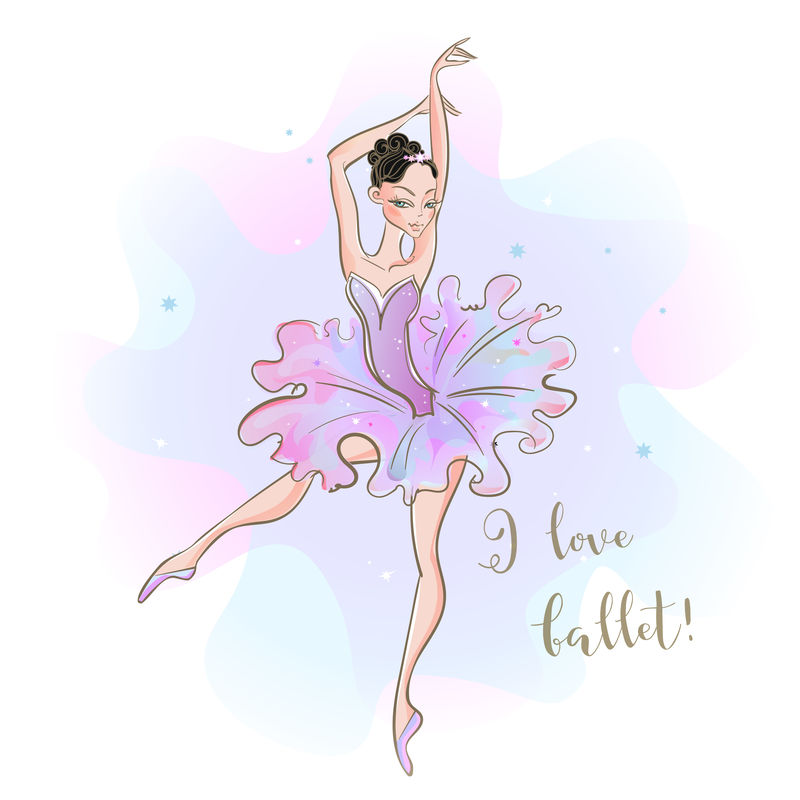 粉色图图芭蕾舞演员我爱芭蕾舞团é