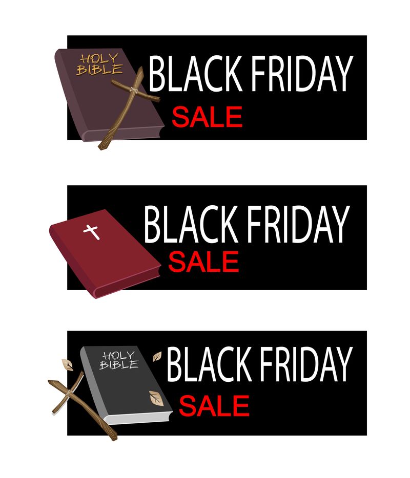 黑色星期五销售横幅上的圣经