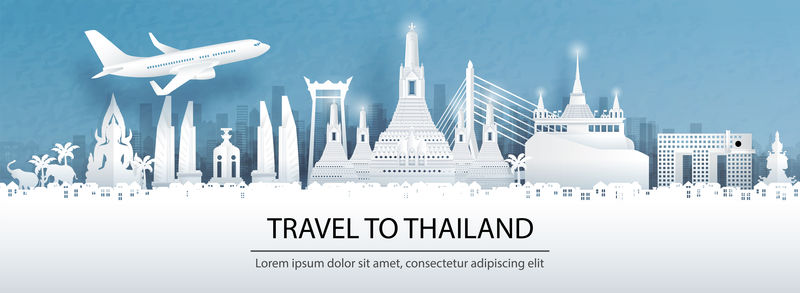 旅游广告与俄罗斯旅游概念-城市天际线全景和世界著名地标中的剪纸式矢量插图