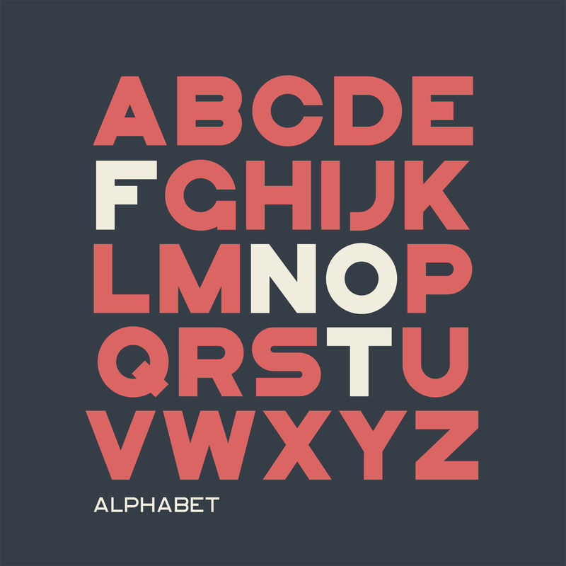 粗体无衬线字体设计矢量字母表字母字体