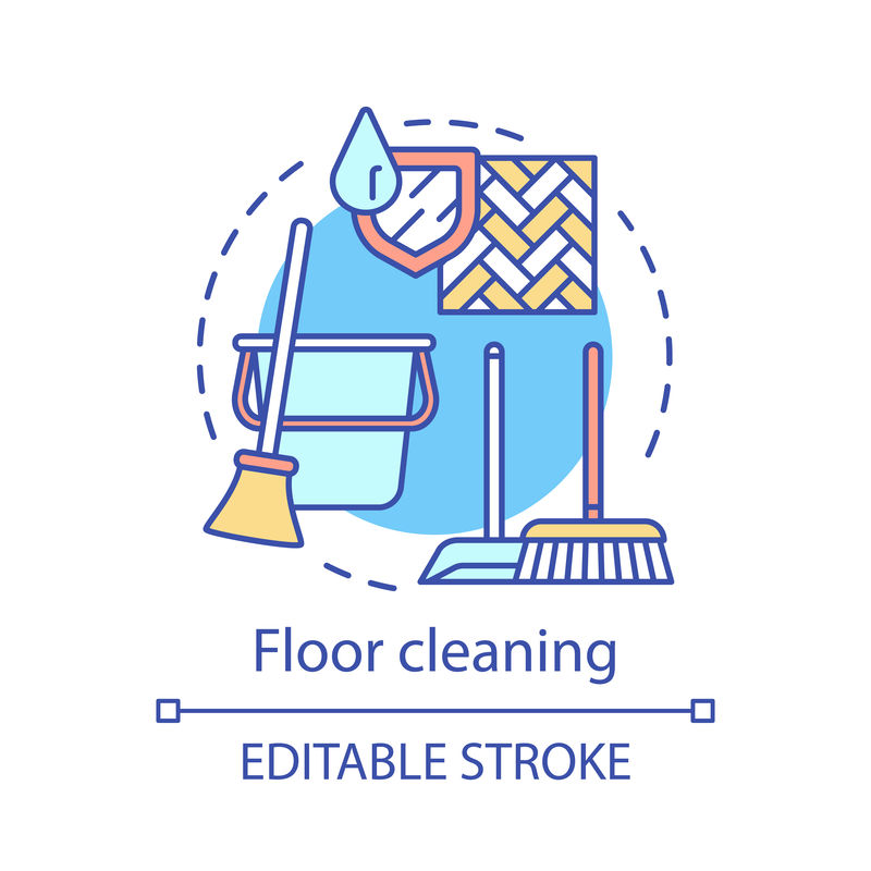 地板清洁概念图标