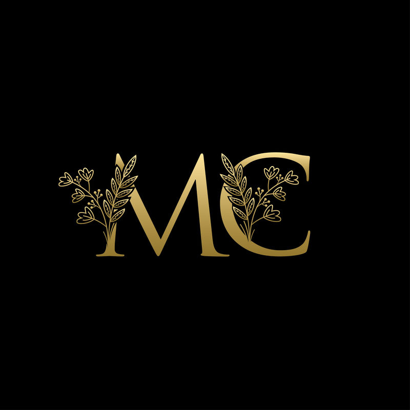 金色的标志字母的首次公开发行（IPO）MC