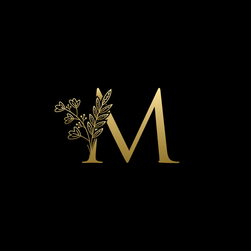 金色奢华M字母标志