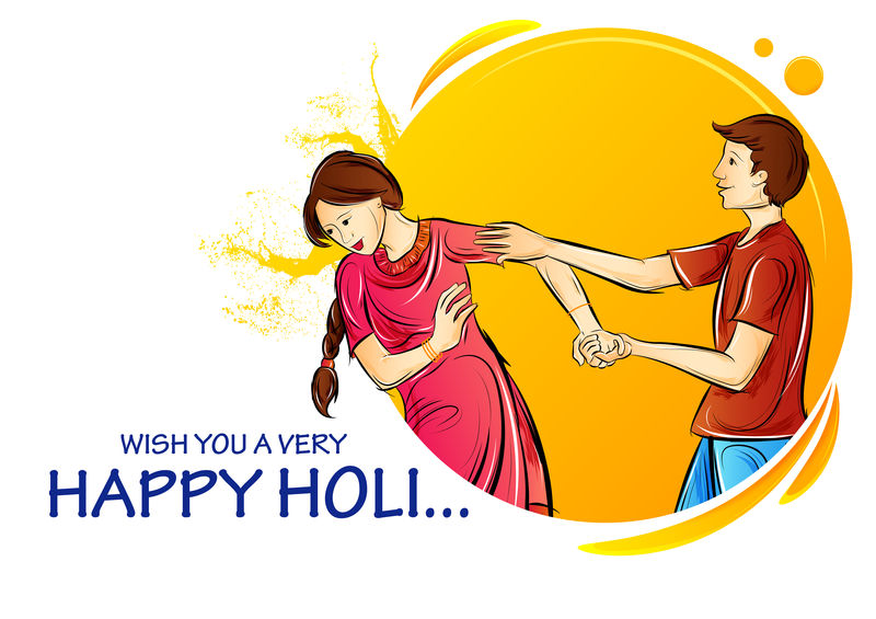 印地安人玩印地安色彩节快乐的霍利背景