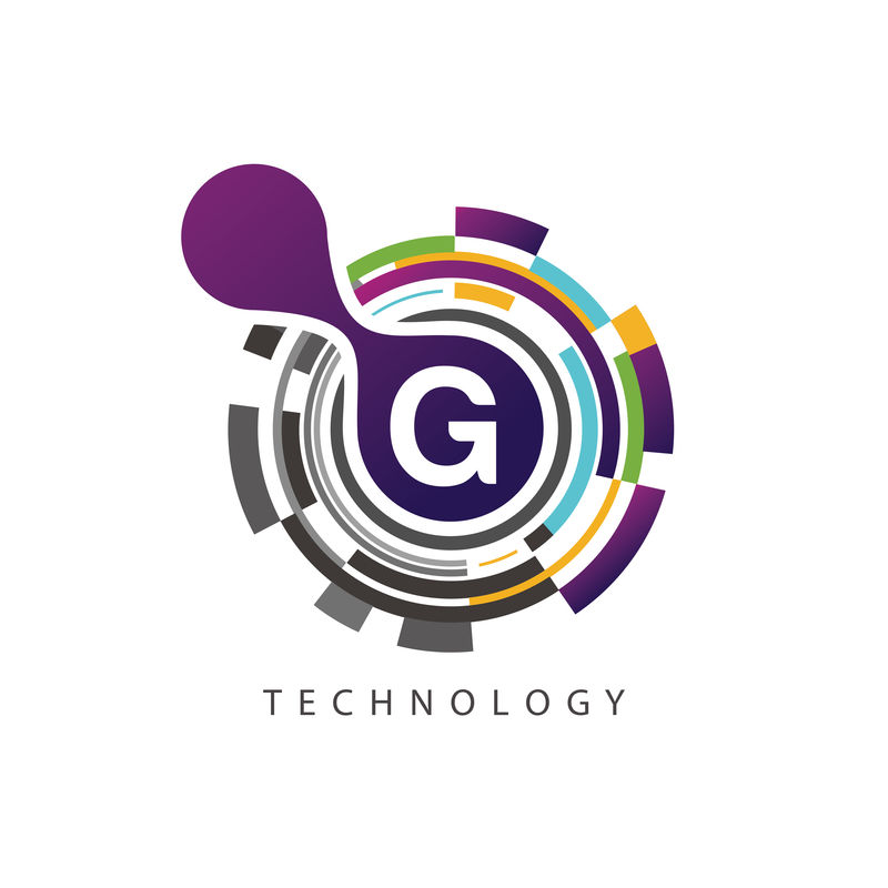 Techno Pixel Media G Letter徽标