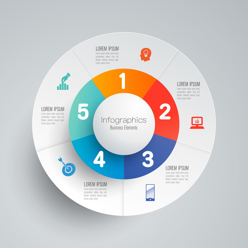 信息图形设计矢量和营销图标可用于工作流布局图表年度报告Web设计-具有6个选项步骤或流程的业务概念