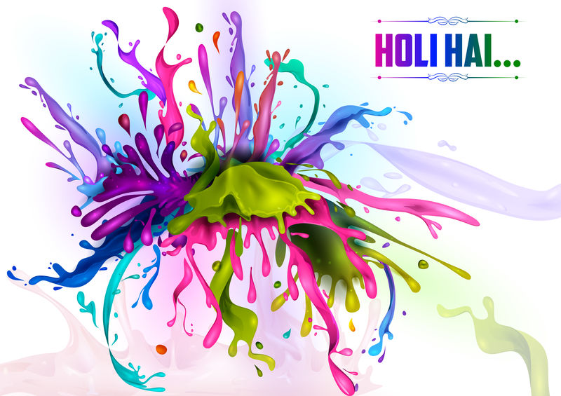印度色彩节的彩色传统HOI Splash背景