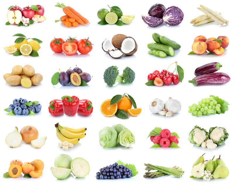 水果和蔬菜水果收集苹果、桔子、辣椒、葡萄、香蕉食品职业者
