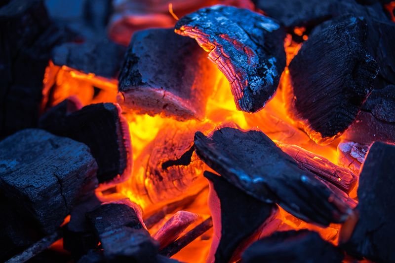 火红的木炭在骨头上-晚安-达哈-西奈埃及！你看！