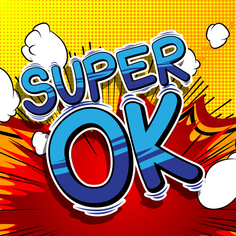 超级OK——抽象背景下的漫画风格短语