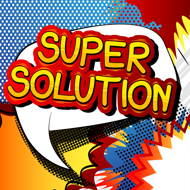 超级解决方案-漫画书风格的抽象背景词