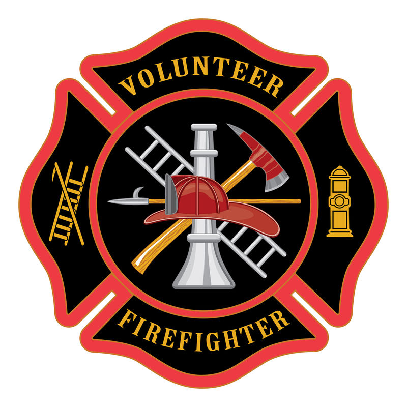 志愿消防员马耳他十字是一个插图的消防员或消防部门马耳他十字标志的志愿消防员-包括消防员工具符号