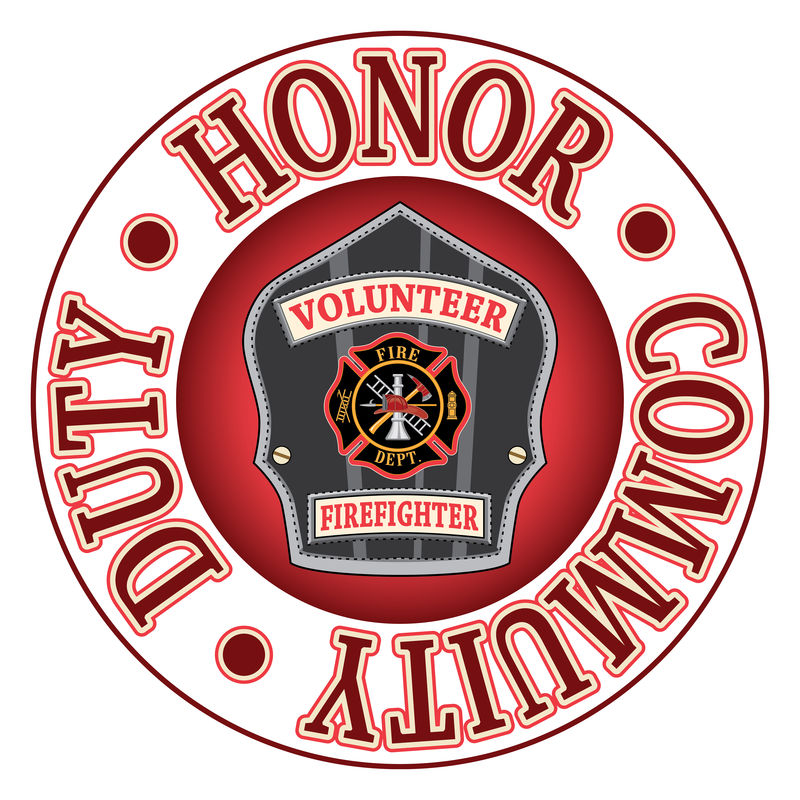 志愿者消防员盾牌是消防员的一幅插图-_？还是消防员？_？S徽章内有马耳他十字和消防工具标志的盾形