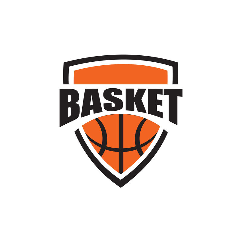 篮球徽章标志图标设计矢量
