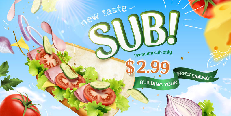 潜水艇三明治的广告