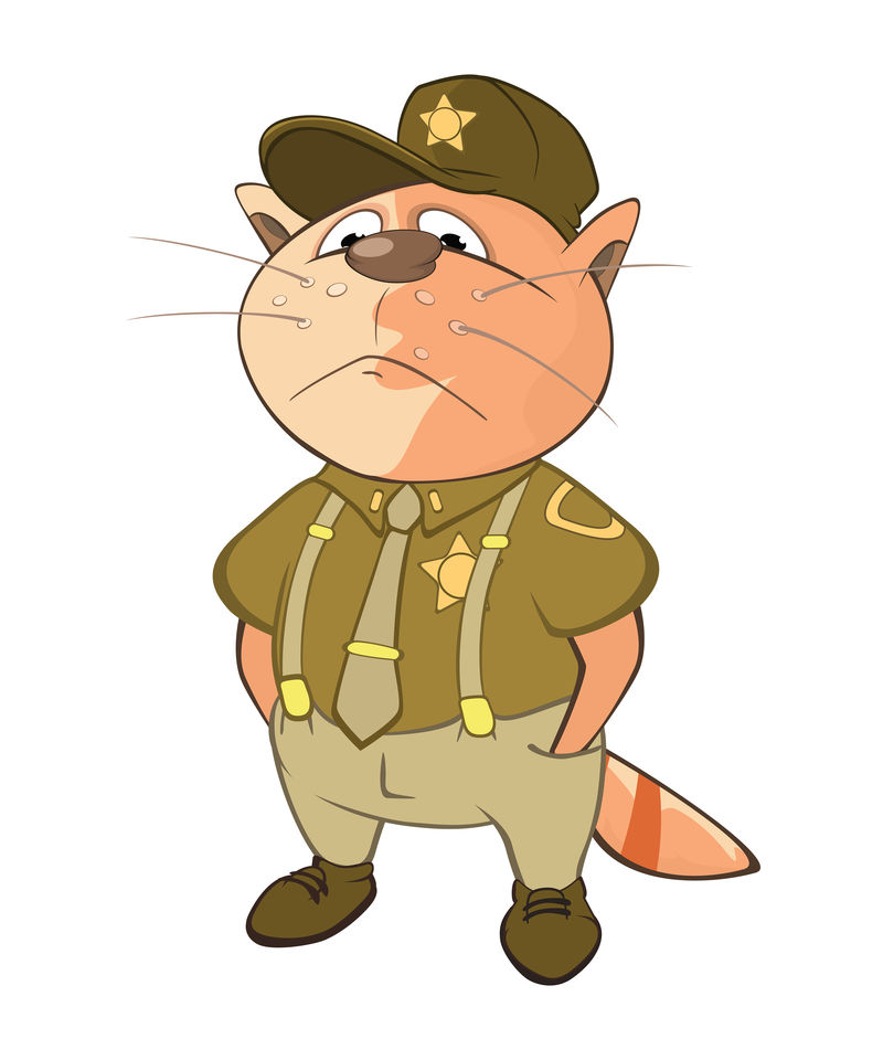 可爱的猫特种部队卡通人物插图