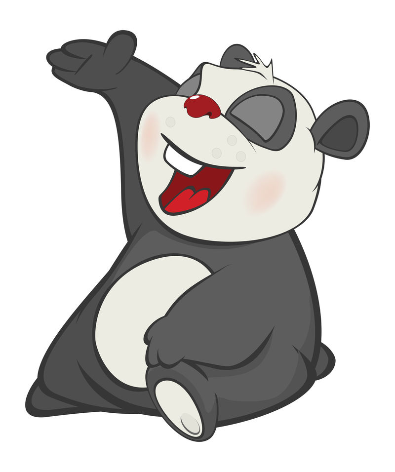 可爱熊猫的插图-卡通人物