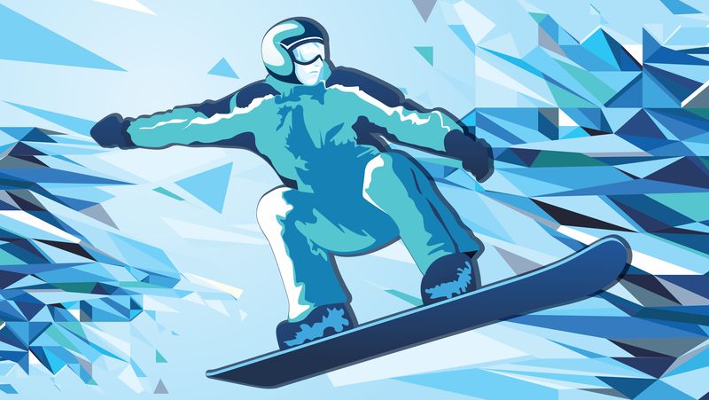 运动员在雪上滑雪的概念-矢量图解