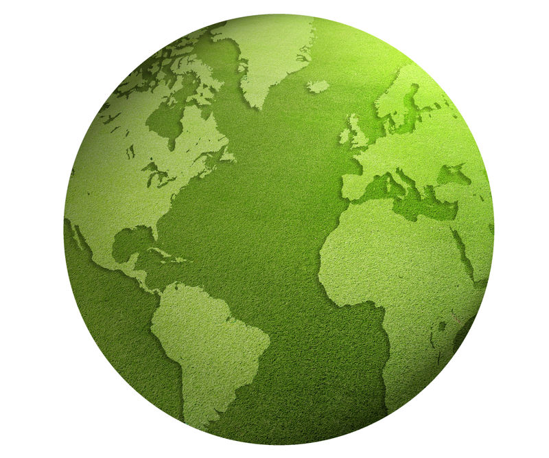 绿色世界地球仪