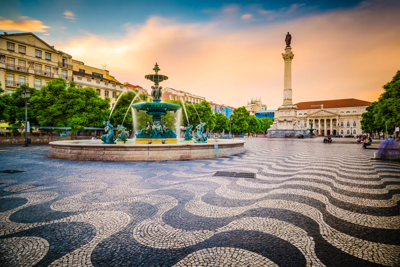 里斯本-葡萄牙城市景观在罗西奥广场